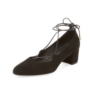 Maiden Lane Suede Lace-up Block Heels NWOT